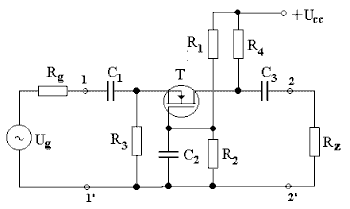 Zapojenie SG s unipolrnym tranzistorom