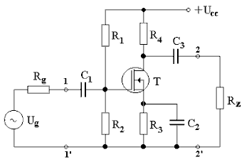 Zapojenie SE s unipolárnym tranzistorom
